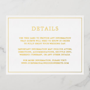 Simple Monogram Elegant Wedding Enclosure Foil Invitation Postcard