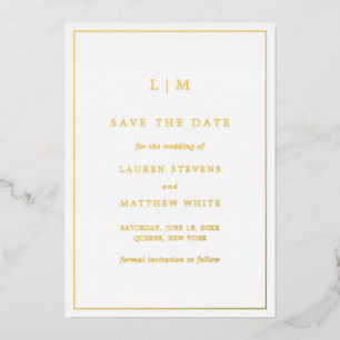 Simple Monogram Elegant Wedding Save the Date