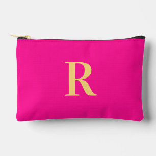 Simple Monogram Hot Pink Accessory Pouch
