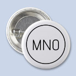 Simple Monogram Initial 3 Cm Round Badge<br><div class="desc">Modern typography minimalist monogram initial design which can be changed to personalise. Simple circular border to frame the initials. Fresh and minimalist.</div>
