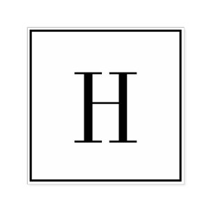 Simple Monogram Initial Black Custom Colour Letter Self-inking Stamp