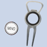 Simple Monogram Initial Divot Tool<br><div class="desc">Modern typography minimalist monogram initial design which can be changed to personalise. Simple circular border to frame the initials.</div>