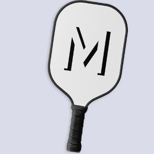 Simple Monogram Initial Drop Shadow Personalised Pickleball Paddle
