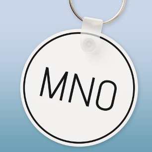 Simple Monogram Initial Key Ring