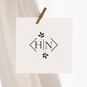 Simple Monogram Letters Rubber Stamp