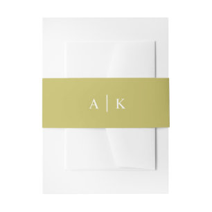 Simple Monogram Lime Green Invitation Belly Band