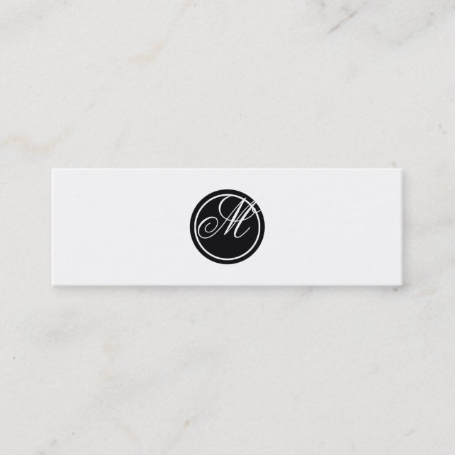 Simple Monogram Mini Business Card (Front)