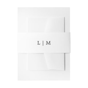 Simple Monogram Minimal Elegant Wedding  Invitation Belly Band