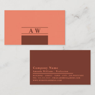 Simple Monogram, Minimalist Business Card