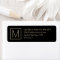 Simple Monogram Modern Black & Gold Return Address