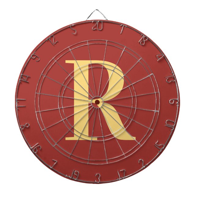 Simple Monogram Modern Dartboard (Front)