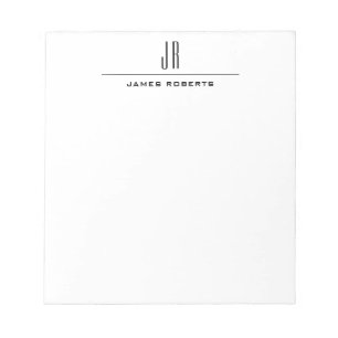 Simple Monogram Modern Professional Personalised Notepad