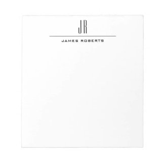 Simple Monogram Modern Professional Personalised Notepad