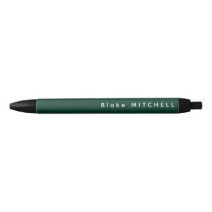 Simple Monogram Name Dark Green Unique Black Ink Pen