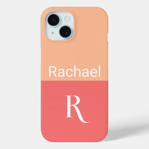 Simple Monogram Name Typography iPhone 15 Case