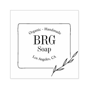 Simple Monogram Organic Handmade Soap Rubber Stamp
