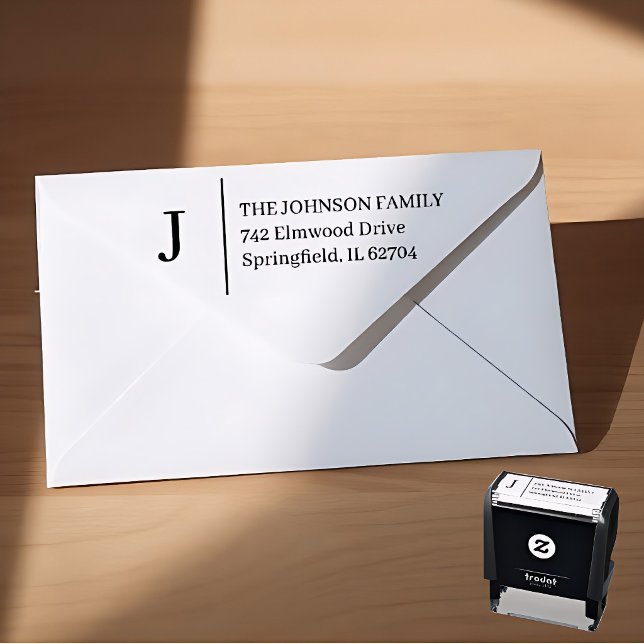 Simple Monogram Personalised Self-inking Stamp (Creator Uploaded)