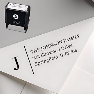 Simple Monogram Personalised Self-inking Stamp