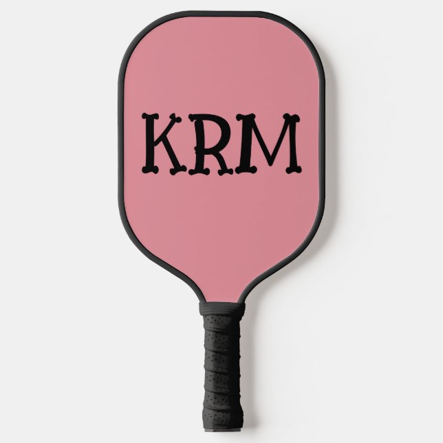 SIMPLE MONOGRAM PINK PICKLEBALL PADDLE  (Front)