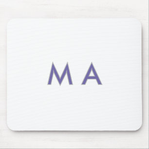Simple monogram purple grey add your name modern p mouse pad