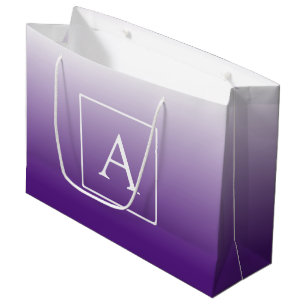 Simple Monogram   Purple Ombre Large Gift Bag