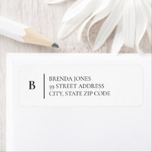 Simple Monogram Return Address Label