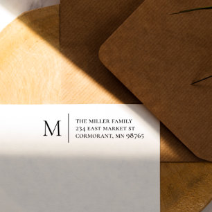 Simple Monogram & Return Address Rubber Stamp