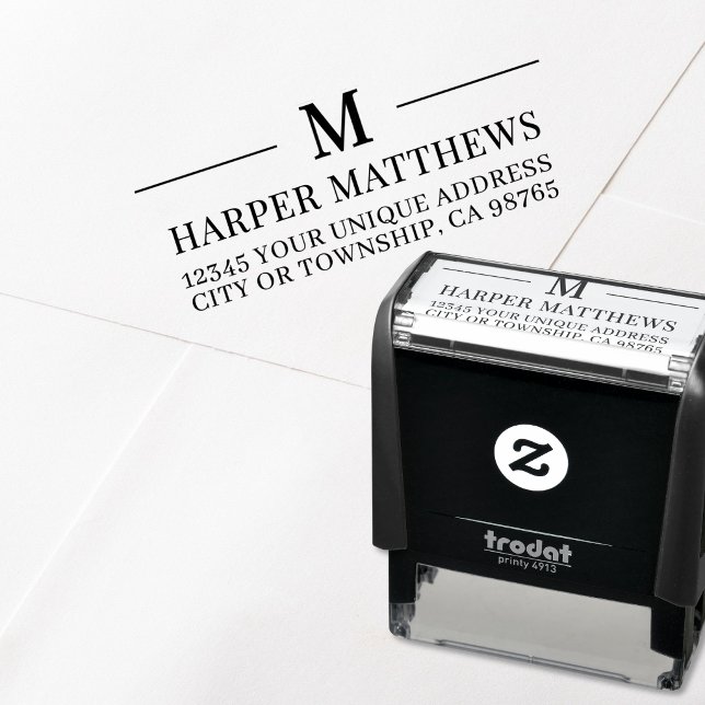 Simple Monogram Return Address Self-inking Stamp (Simple Monogram Return Address Self-inking Stamp)