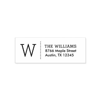Simple Monogram Return Address Stamp