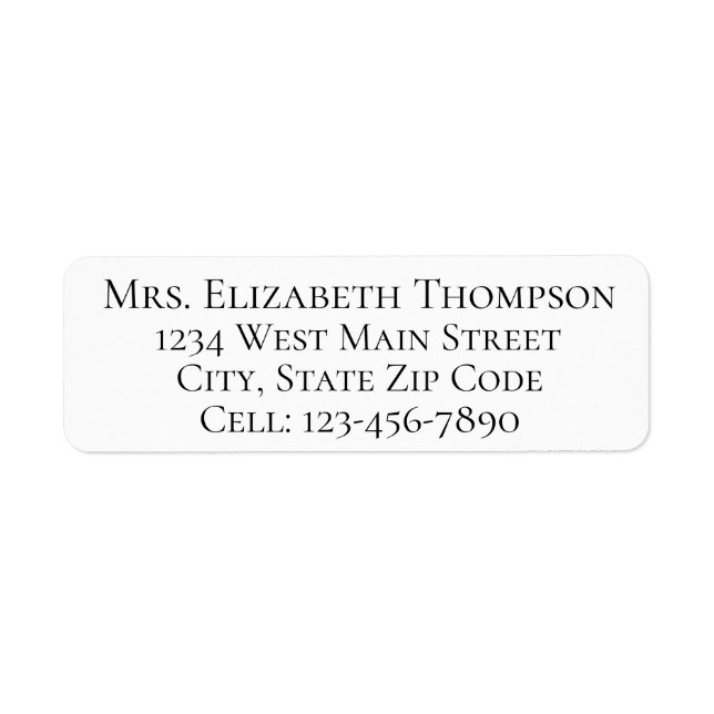 Simple Monogram Return Label Return Address Label (Front)