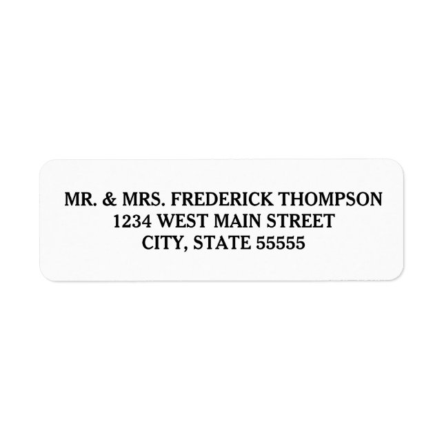Simple Monogram Return Label Return Address Label (Front)