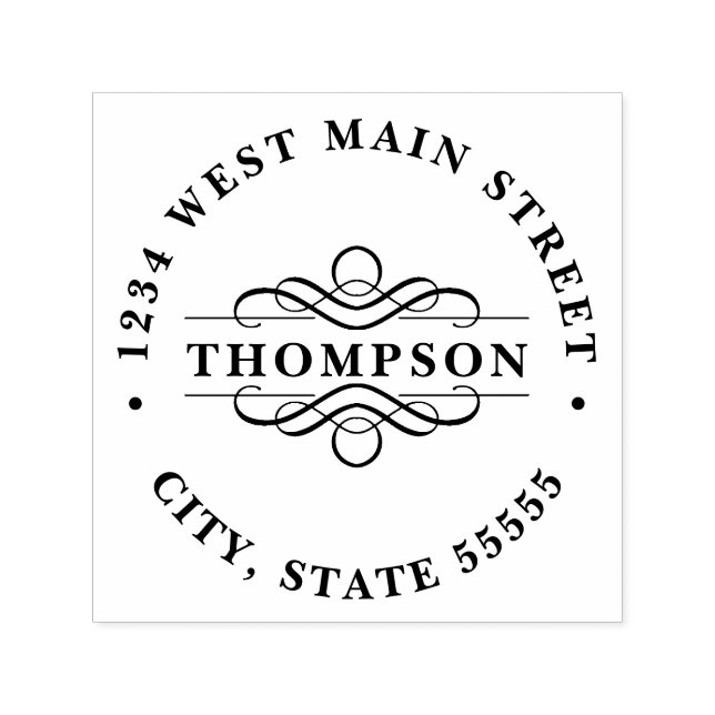 Simple Monogram Return Label Self-inking Stamp (Design)