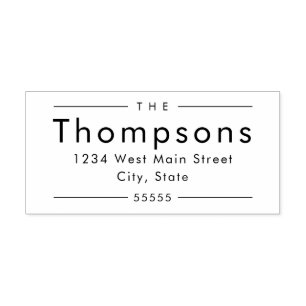 Simple Monogram Return Label Self-inking Stamp