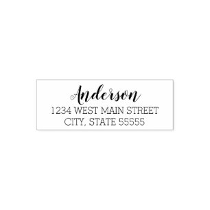 Simple Monogram Return Label Self-inking Stamp