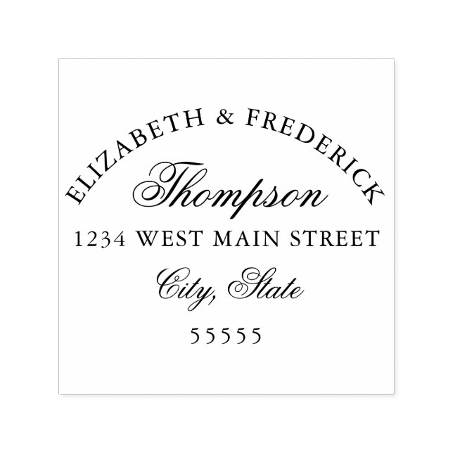 Simple Monogram Return Label Self-inking Stamp (Design)