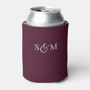 Simple Monogram Script Ampersand Wedding Can Cooler