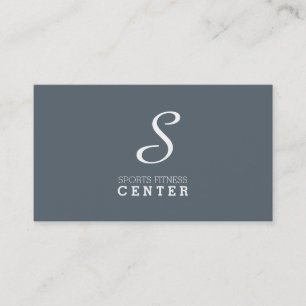 Simple Monogram (slate blue grey) Business Card