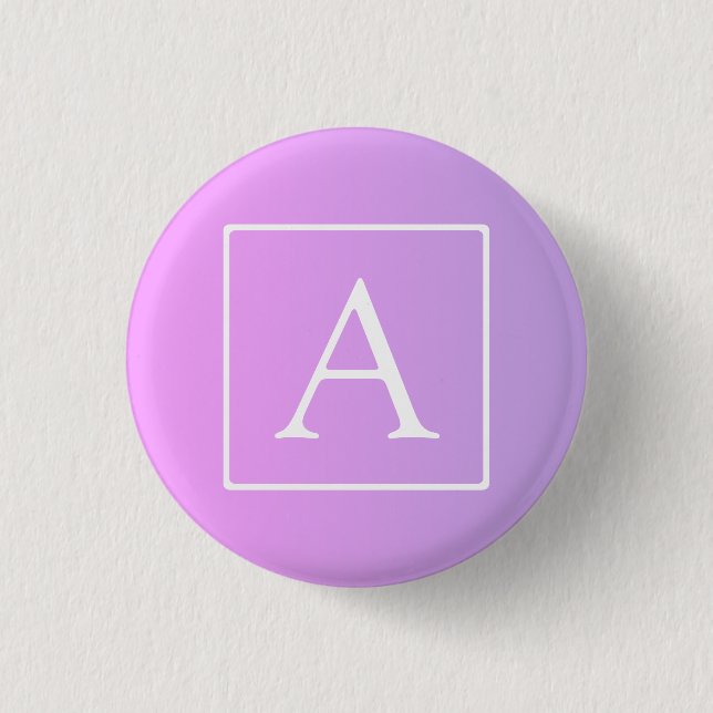 Simple Monogram | Subtle Pink/Purple Ombre 3 Cm Round Badge (Front)