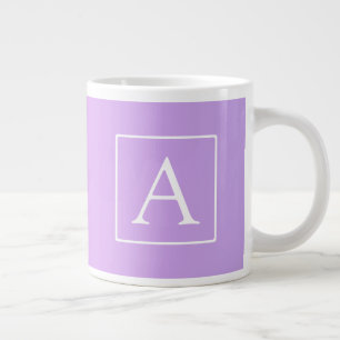 Simple Monogram Subtle Pink/Purple Ombre Large Coffee Mug