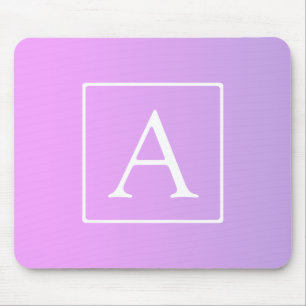 Simple Monogram   Subtle Pink/Purple Ombre Mouse Pad