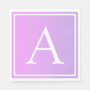 Simple Monogram   Subtle Pink/Purple Ombre Napkin