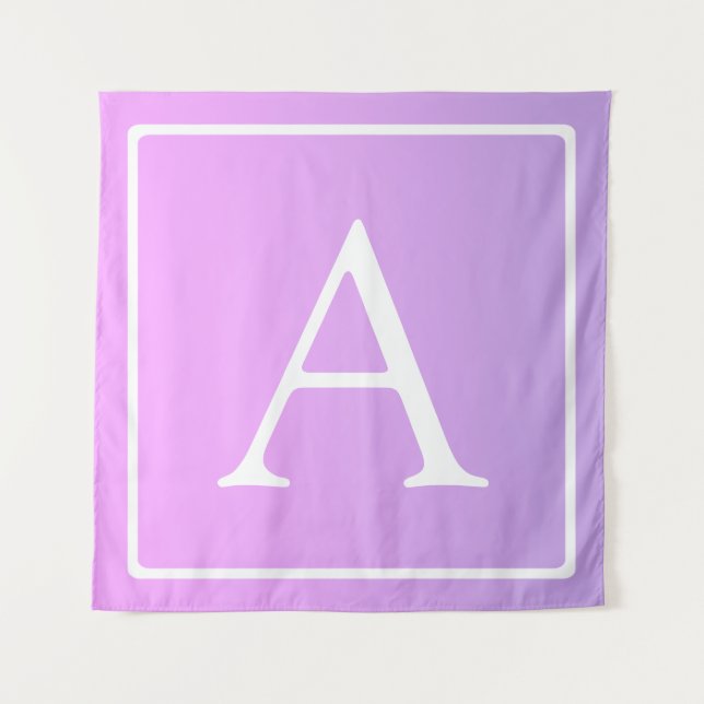 Simple Monogram | Subtle Pink/Purple Ombre Tapestry (Front)