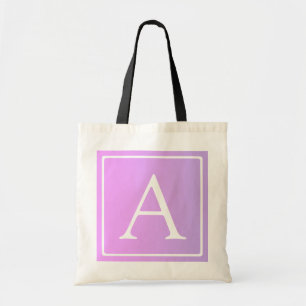 Simple Monogram   Subtle Pink/Purple Ombre Tote Bag