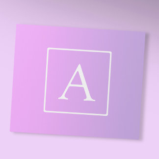 Simple Monogram | Subtle Pink/Purple Ombre Wrapping Paper
