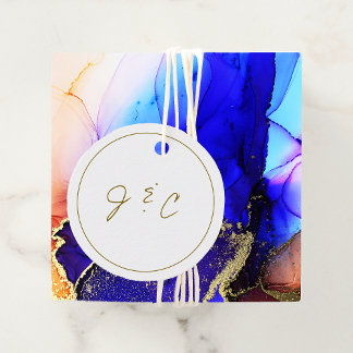 Simple Monogram Thank you Message Wedding Favour Tags