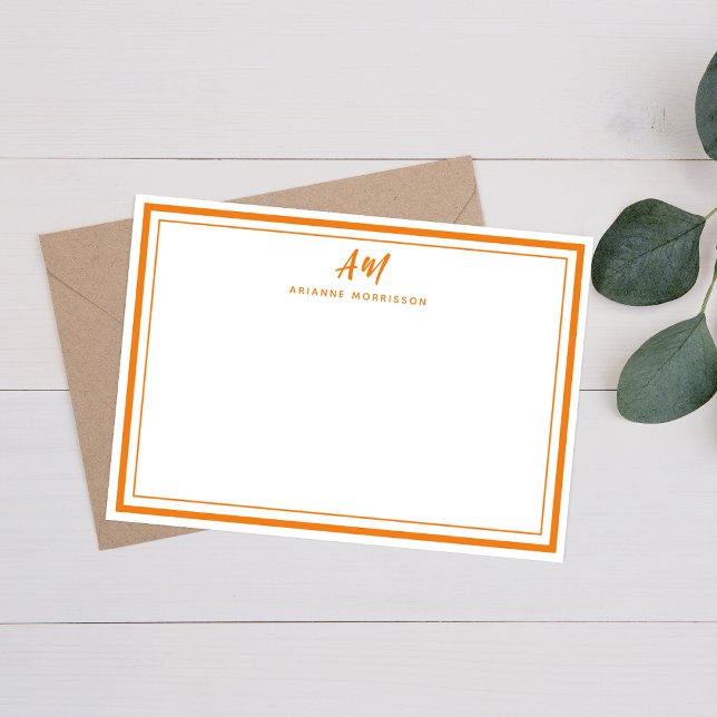 Simple Monogram Thin & Thick Border Card (Creator Uploaded)