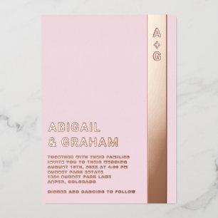 Simple Monogram Wedding Foil Invitation
