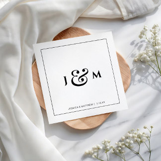 Simple Monogram Wedding Napkin