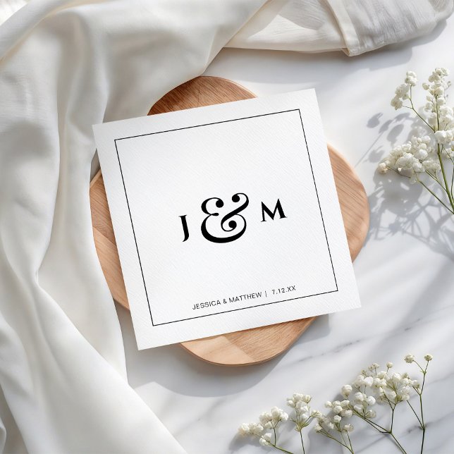 Simple Monogram Wedding Napkin (Creator Uploaded)