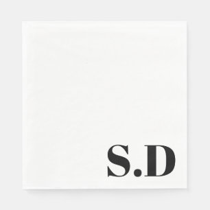 Simple Monogram Wedding   Personalized Initials Napkin